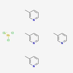 molecular formula C24H28Cl3N4Rh B12711844 Rhodium(1+), dichlorotetrakis(3-picoline)-, chloride CAS No. 97348-99-7