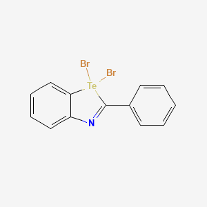 molecular formula C13H9Br2NTe B12711856 Benzotellurazole, 1,1-dihydro-1,1-dibromo-2-phenyl- CAS No. 118137-62-5