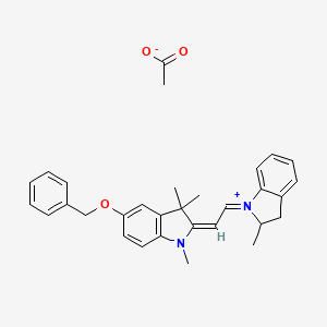 molecular formula C31H34N2O3 B12711933 2-(2-(2,3-Dihydro-2-methyl-1H-indol-1-yl)vinyl)-1,3,3-trimethyl-5-(phenylmethoxy)-3H-indolium acetate CAS No. 83949-85-3