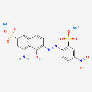 molecular formula C16H10N4Na2O9S2 B12711953 Disodium 4-amino-5-hydroxy-6-((4-nitro-2-sulphonatophenyl)azo)naphthalene-2-sulphonate CAS No. 93980-77-9