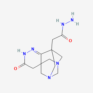 molecular formula C12H18N6O2 B12711976 2-(3-oxo-4,5,9,11-tetrazatetracyclo[7.3.1.17,11.01,6]tetradec-5-en-7-yl)acetohydrazide CAS No. 172984-93-9