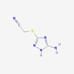 molecular formula C4H5N5S B1271205 2-[(5-amino-1H-1,2,4-triazol-3-yl)sulfanyl]acetonitrile CAS No. 338751-47-6