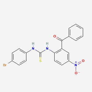 molecular formula C20H14BrN3O3S B12712059 Thiourea, N-(2-benzoyl-4-nitrophenyl)-N'-(4-bromophenyl)- CAS No. 111044-13-4
