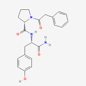 molecular formula C22H25N3O4 B12712074 L-Tyrosinamide, 1-(phenylacetyl)-L-prolyl- CAS No. 200954-49-0