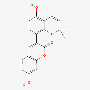 molecular formula C20H16O5 B12712081 Glabrocoumarin CAS No. 866021-47-8
