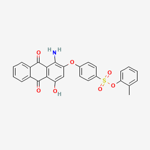 molecular formula C27H19NO7S B12712087 o-Tolyl p-((1-amino-9,10-dihydro-4-hydroxy-9,10-dioxo-2-anthryl)oxy)benzenesulphonate CAS No. 82457-16-7