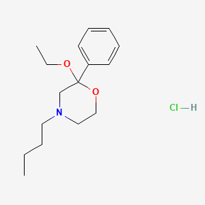 molecular formula C16H26ClNO2 B12712132 4-Butyl-2-ethoxy-2-phenylmorpholine hydrochloride CAS No. 126806-93-7