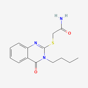molecular formula C14H17N3O2S B12712159 Acetamide, 2-((3,4-dihydro-3-butyl-4-oxo-2-quinazolinyl)thio)- CAS No. 134615-82-0