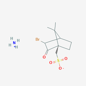 molecular formula C10H18BrNO4S B12712171 Ammonium (1S-endo)-(3-bromo-7,7-dimethyl-2-oxobicyclo(2.2.1)hept-1-yl)methanesulphonate CAS No. 56144-54-8