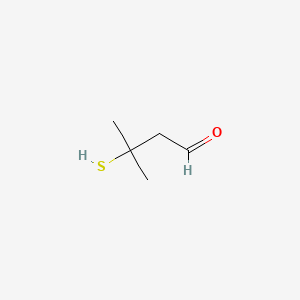 molecular formula C5H10OS B12712207 3-Mercapto-3-methylbutanal CAS No. 308805-43-8