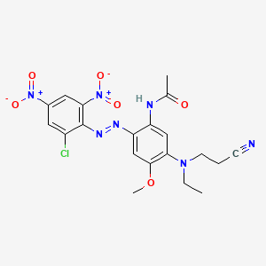 molecular formula C20H20ClN7O6 B12712215 N-(2-((2-Chloro-4,6-dinitrophenyl)azo)-5-((2-cyanoethyl)ethylamino)-4-methoxyphenyl)acetamide CAS No. 79295-96-8