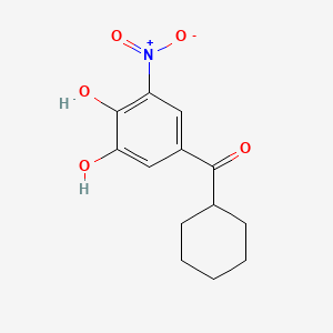 molecular formula C13H15NO5 B12712220 Cyclohexyl(3,4-dihydroxy-5-nitrophenyl)methanone CAS No. 125628-95-7