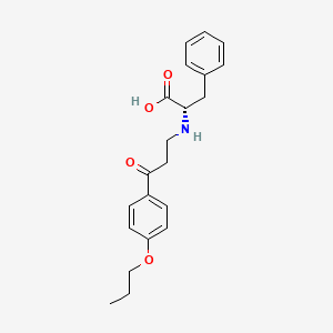 molecular formula C21H25NO4 B12712233 DL-Phenylalanine, N-(3-oxo-3-(4-propoxyphenyl)propyl)- CAS No. 85975-28-6