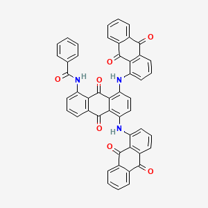 molecular formula C49H27N3O7 B12712289 N-(5,8-Bis((9,10-dihydro-9,10-dioxo-1-anthryl)amino)-9,10-dihydro-9,10-dioxo-1-anthryl)benzamide CAS No. 93940-16-0