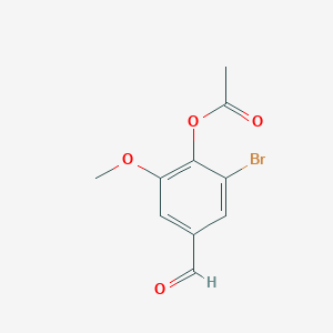 molecular formula C10H9BrO4 B1271229 2-溴-4-甲酰基-6-甲氧基苯基乙酸酯 CAS No. 308088-29-1
