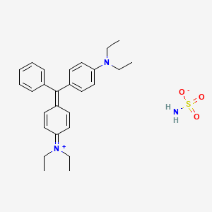 molecular formula C27H35N3O3S B12712332 Diethyl(4-((4-(diethylamino)phenyl)phenylmethylene)-2,5-cyclohexadien-1-ylidene)ammonium sulphamate CAS No. 84962-83-4
