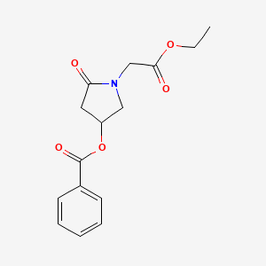 molecular formula C15H17NO5 B12712346 Ethyl (+-)-4-(benzoyloxy)-2-oxo-1-pyrrolidineacetate CAS No. 88877-60-5