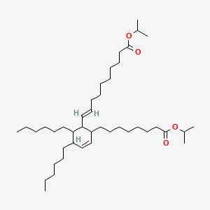 molecular formula C42H76O4 B12712362 Isopropyl 4,5-dihexyl-6-(10-(1-methylethoxy)-10-oxo-1-decenyl)cyclohex-2-ene-1-octanoate CAS No. 94266-26-9