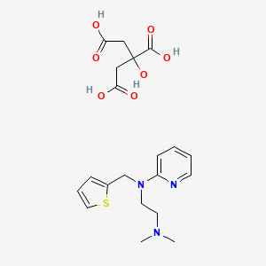 molecular formula C20H27N3O7S B12712389 N,N-Dimethyl-N'-2-pyridyl-N'-(2-thienylmethyl)ethylenediamine 2-hydroxy-1,2,3-propanetricarboxylate CAS No. 71720-35-9