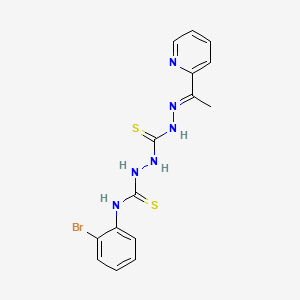 molecular formula C15H15BrN6S2 B12712396 Carbonothioic dihydrazide, N''-(((2-bromophenyl)amino)thioxomethyl)-N'''-((1E)-1-(2-pyridinyl)ethylidene)- CAS No. 127142-15-8