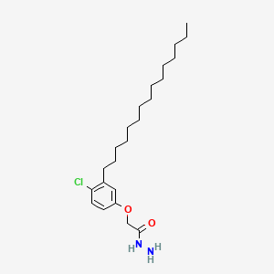 molecular formula C23H39ClN2O2 B12712438 Acetic acid, (4-chloro-3-pentadecylphenoxy)-, hydrazide CAS No. 117554-44-6