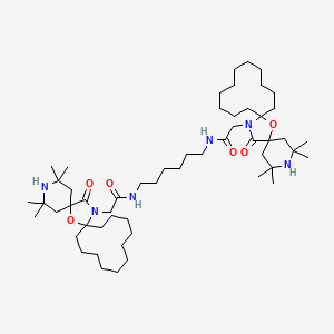 molecular formula C54H96N6O6 B12712493 N,N'-Hexane-1,6-diylbis(2,2,4,4-tetramethyl-7-oxa-21-oxo-3,20-diazadispiro(5.1.11.2)henicosane-20-acetamide) CAS No. 88380-27-2