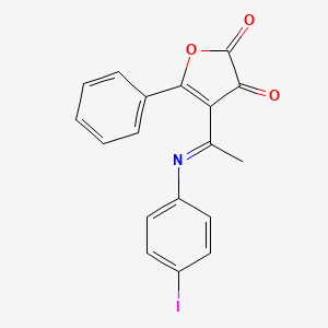 molecular formula C18H12INO3 B12712615 4-(1-((4-Iodophenyl)imino)ethyl)-5-phenyl-2,3-furandione CAS No. 88556-42-7