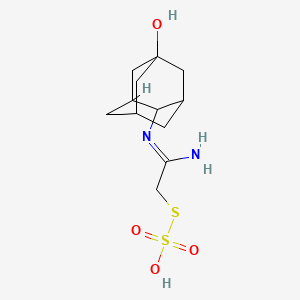 molecular formula C12H20N2O4S2 B12712656 4-[(1-amino-2-sulfosulfanylethylidene)amino]-1-hydroxyadamantane CAS No. 128487-70-7