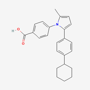 molecular formula C24H25NO2 B12712662 4-(2-(4-Cyclohexylphenyl)-5-methyl-1H-pyrrol-1-yl)benzoic acid CAS No. 91306-87-5