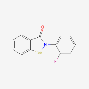 molecular formula C13H8FNOSe B12712695 2-(2-Fluorophenyl)-1,2-benzisoselenazol-3(2H)-one CAS No. 81743-95-5