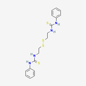 molecular formula C18H22N4S4 B12712710 N-(2-((2-((Anilinocarbothioyl)amino)ethyl)dithio)ethyl)-N'-phenylthiourea CAS No. 15267-16-0