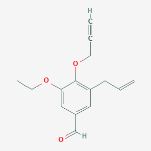 molecular formula C15H16O3 B1271277 3-烯丙基-5-乙氧基-4-(2-丙炔-1-氧基)苯甲醛 CAS No. 426221-47-8