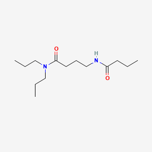 molecular formula C14H28N2O2 B12712770 Butanamide, N,N-dipropyl-4-((1-oxobutyl)amino)- CAS No. 82023-79-8