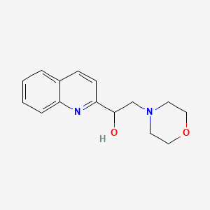 molecular formula C15H18N2O2 B12712792 alpha-(4-Morpholinylmethyl)-2-quinolinemethanol CAS No. 126921-37-7