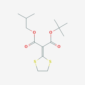 molecular formula C14H22O4S2 B12712796 Bis(1-methylpropyl) 1,3-dithiolan-2-ylidenepropanedioate CAS No. 50780-71-7