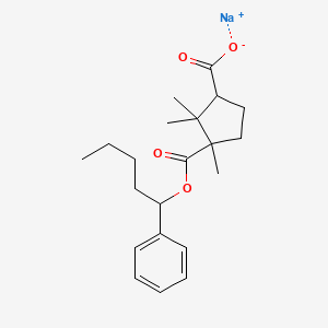 molecular formula C21H29NaO4 B12712848 Sodium alpha-phenylpentyl camphorate CAS No. 4201-91-6