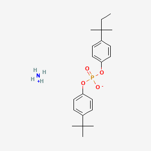 molecular formula C21H32NO4P B12712894 Ammonium (4-(tert-butyl)phenyl) (4-(tert-pentyl)phenyl) phosphate CAS No. 85665-52-7
