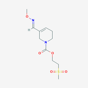 molecular formula C11H18N2O5S B127129 2-(Methylsulfonyl)ethyl (E)-3,6-dihydro-5-((methoxyimino)methyl)-1(2H)-pyridinecarboxylate CAS No. 145071-39-2