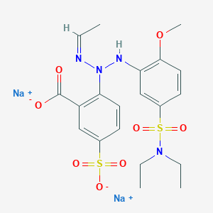 molecular formula C20H24N4Na2O8S2 B12712958 Disodium 2-(3-(5-((diethylamino)sulphonyl)-2-methoxyphenyl)-1-ethyltriazen-2-yl)-5-sulphonatobenzoate CAS No. 85536-99-8
