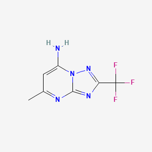 molecular formula C7H6F3N5 B1271298 5-methyl-2-(trifluoromethyl)[1,2,4]triazolo[1,5-a]pyrimidin-7-amine CAS No. 380340-45-4