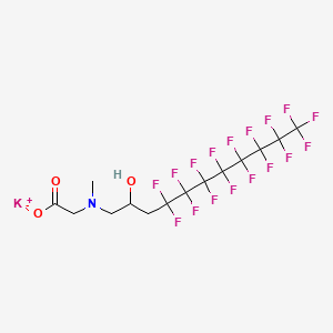 molecular formula C14H11F17KNO3 B12713014 Potassium N-(4,4,5,5,6,6,7,7,8,8,9,9,10,10,11,11,11-heptadecafluoro-2-hydroxyundecyl)-N-methylglycinate CAS No. 94159-87-2