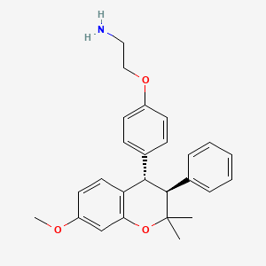 molecular formula C26H29NO3 B12713029 Ethanamine, 2-(4-(3,4-dihydro-7-methoxy-2,2-dimethyl-3-phenyl-2H-1-benzopyran-4-yl)phenoxy)-,hydrochloride, trans- CAS No. 123886-71-5