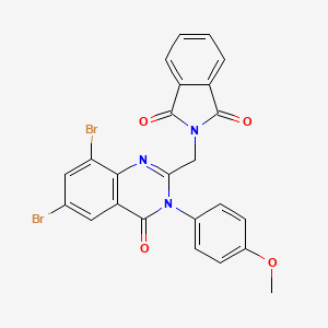 molecular formula C24H15Br2N3O4 B12713035 1H-Isoindole-1,3(2H)-dione, 2-((6,8-dibromo-3,4-dihydro-3-(4-methoxyphenyl)-4-oxo-2-quinazolinyl)methyl)- CAS No. 131338-50-6