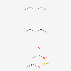 molecular formula C11H22O4PtS2 B12713042 Platinum, (propanedioato(2-)-O,O')bis(1,1'-thiobis(ethane))-, (SP-4-2)- CAS No. 145956-56-5