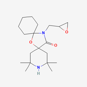 molecular formula C19H32N2O3 B12713050 2,2,4,4-Tetramethyl-7-oxa-14-(oxiranylmethyl)-3,14-diazadispiro[5.1.5.2]pentadecan-15-one CAS No. 78276-61-6