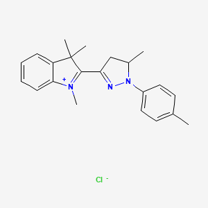molecular formula C22H26ClN3 B12713064 2-(4,5-Dihydro-5-methyl-1-(p-tolyl)-1H-pyrazol-3-yl)-1,3,3-trimethyl-3H-indolium chloride CAS No. 83968-96-1
