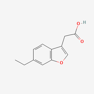 molecular formula C12H12O3 B1271315 2-(6-Ethyl-1-benzofuran-3-yl)acetic acid CAS No. 26286-61-3