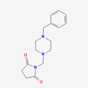 molecular formula C16H21N3O2 B12713151 Succinimide, N-((4-benzyl-1-piperazinyl)methyl)- CAS No. 93150-23-3