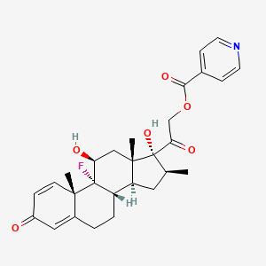molecular formula C28H32FNO6 B12713177 9-Fluoro-11beta,17,21-trihydroxy-16beta-methylpregna-1,4-diene-3,20-dione 21-isonicotinate CAS No. 94135-31-6