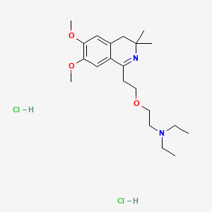 molecular formula C21H36Cl2N2O3 B12713195 Ethanamine, N,N-diethyl-2-(2-(3,4-dihydro-6,7-dimethoxy-3,3-dimethyl-1-isoquinolinyl)ethoxy)-, dihydrochloride CAS No. 126356-32-9